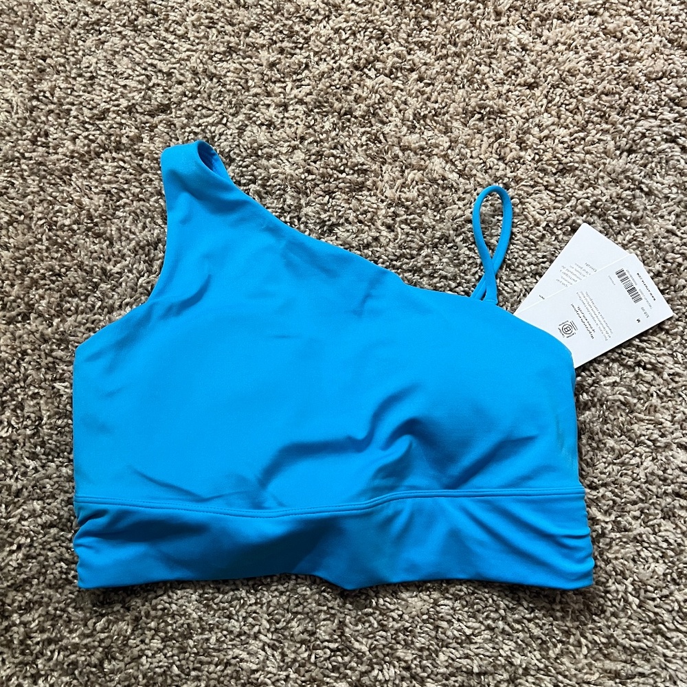 NWT Athleta Athena Long line Sports Bra Blue Sz Medium